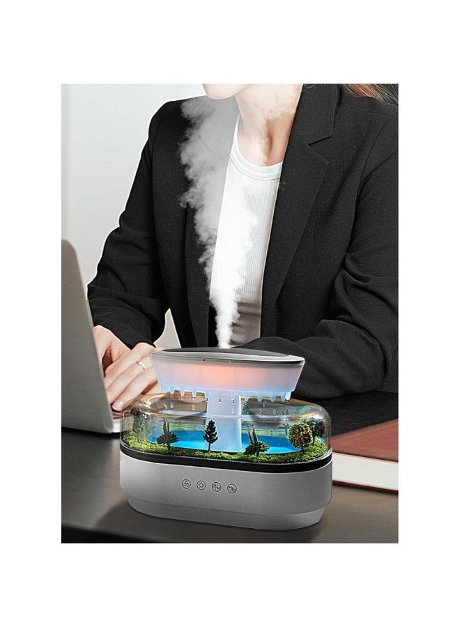 Bedroom Raindrop Humidifiers - Trees Landscape Fragrance Machine,Water Drip Humidifier, Air Humidifier Diffuser With 7 Color Changing Lights For Bedroom Large Room - Image 4